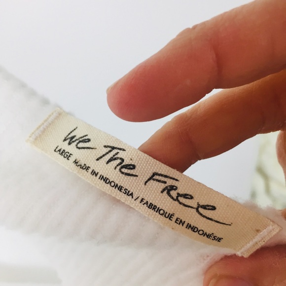 Free People White Main Squeeze Sweater Sz L - Picture 7 of 8